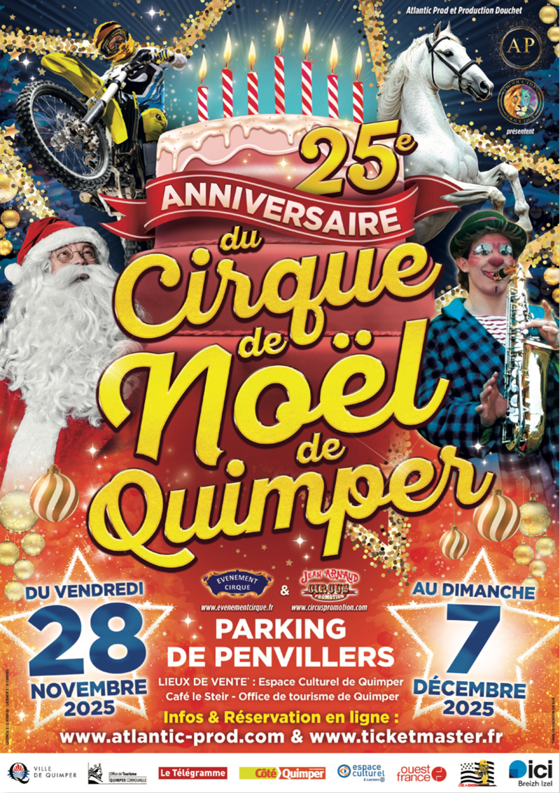 Affiche du Cirque de Noël de Quimper 2025