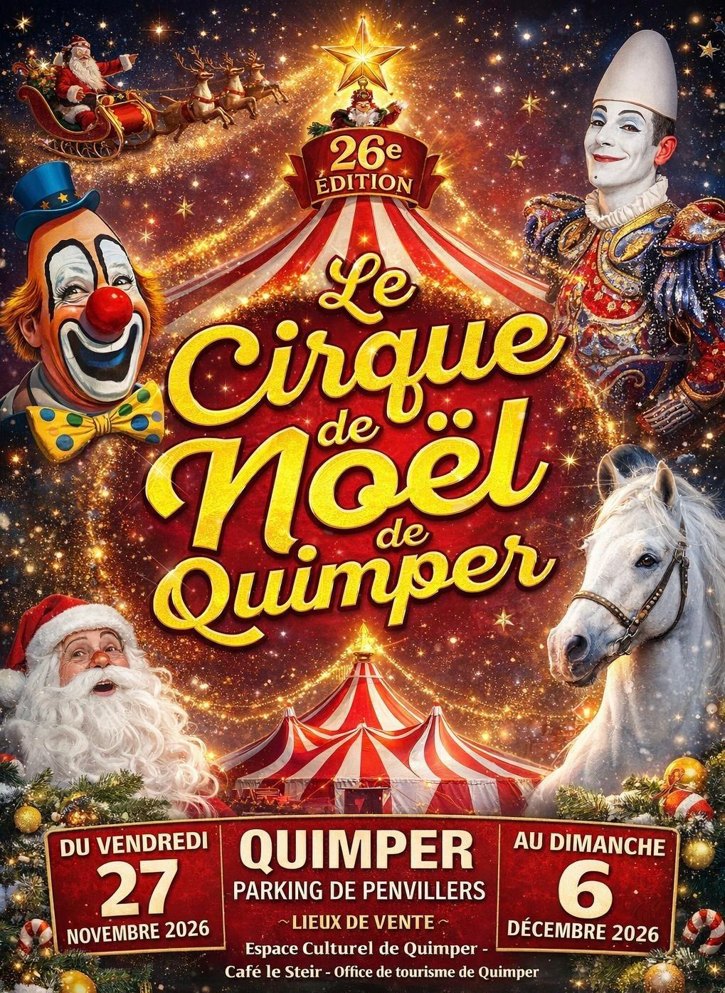 Affiche du Cirque de Noël de Quimper 2025